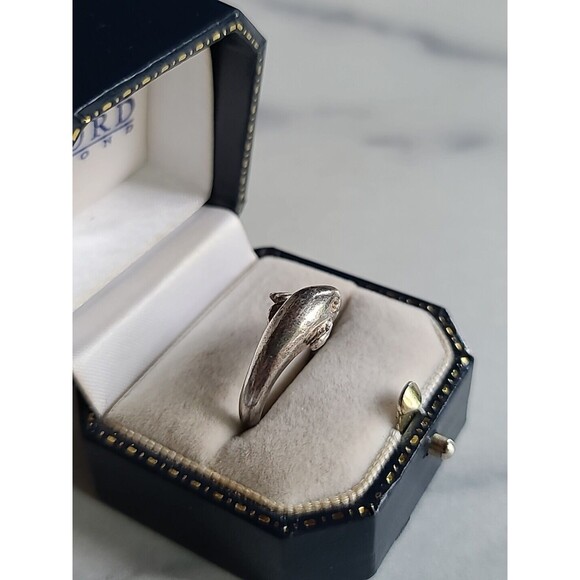 925 Dolphin Ring Vintage, READ, SIZE US 6.75 - Picture 3 of 10